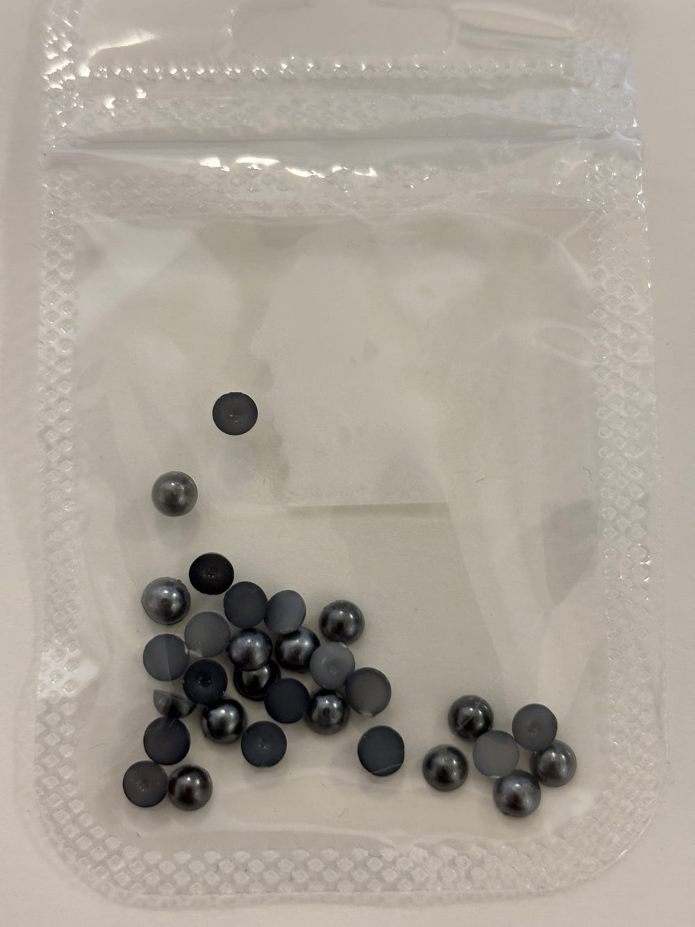 Dark Silver Pearl Charms 30 pc 4mm