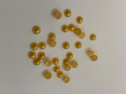 Golden Yellow Pearl Charms 30 pc 4mm
