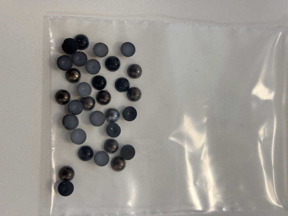 Black & Grey Mix Charms 30 pc 4mm