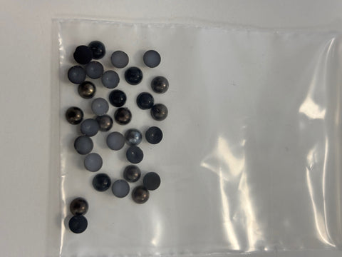 Black & Grey Mix Charms 30 pc 4mm