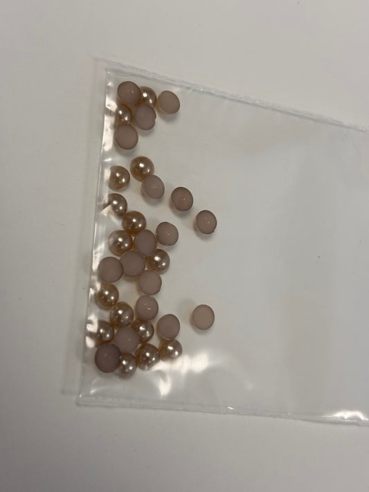Light Brown Pearl Charms 30 pc 4mm