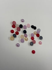 Red, Black, Purple Mix Pearl Charms 30 pc 4mm