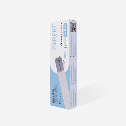White Disposable PapmAm File Straight Expert 22 100 Grit (50pcs) DFCE-22-100w