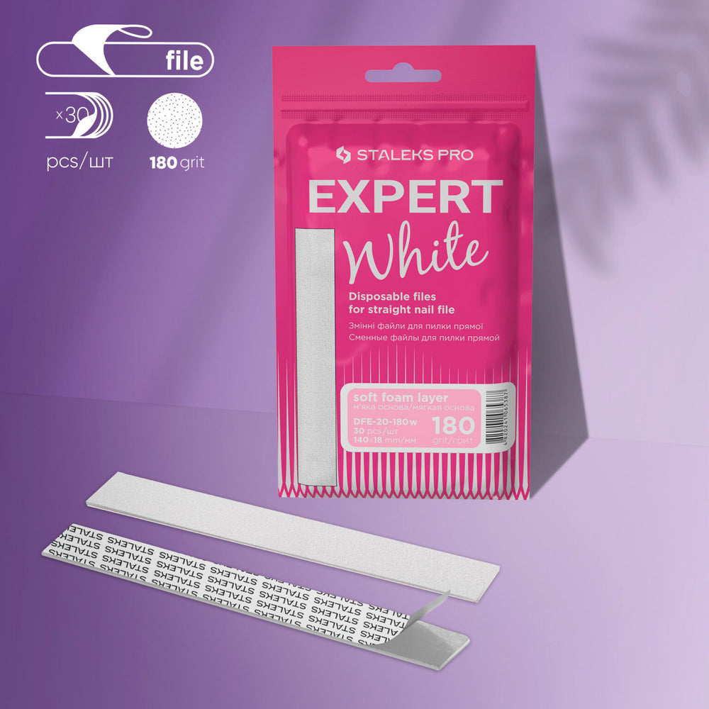 Disposable files for straight file on a soft foam layer Grit (30pcs) DFE-20-180w