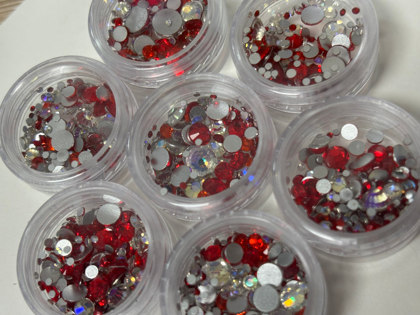 Crystal mix Red & Iridescent