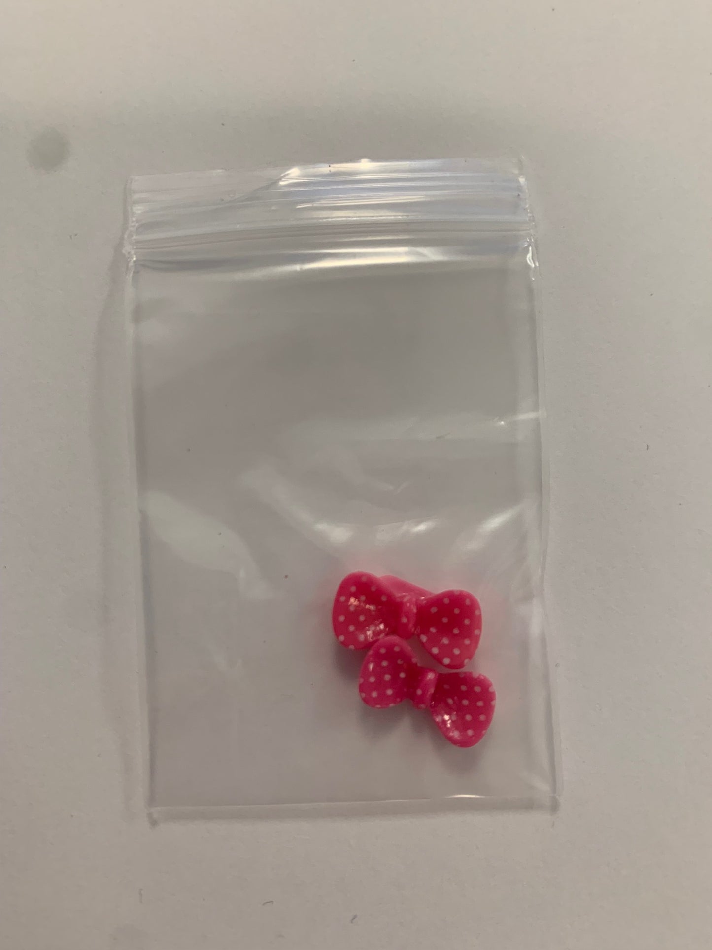 Small Bow Charms Polka Dot Red