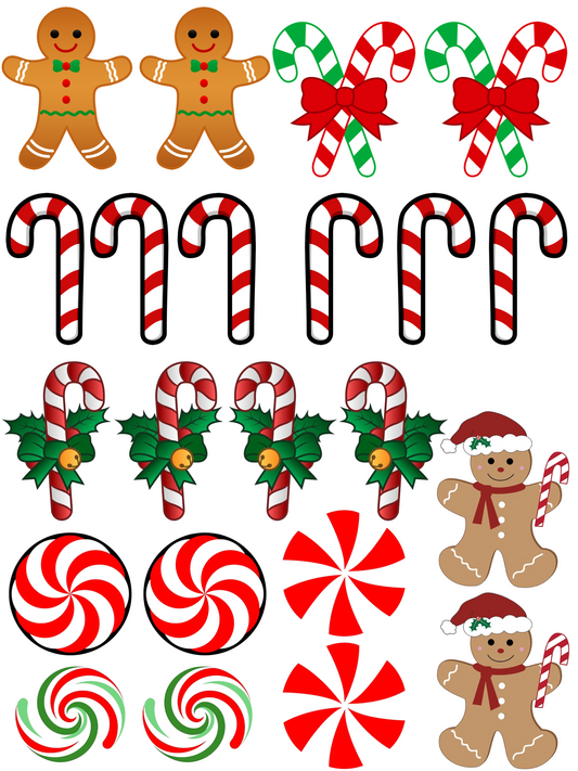 Water Decal Candy Cane