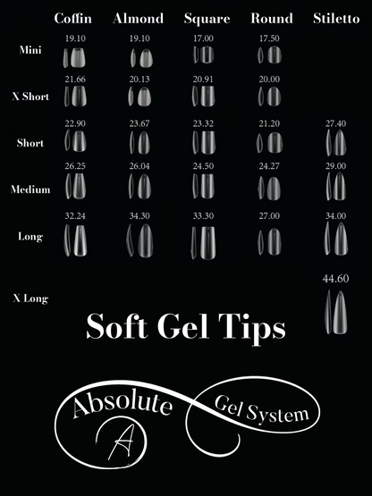 Absolute Almond Short Refill Soft Gel Tips Sizes 0-11
