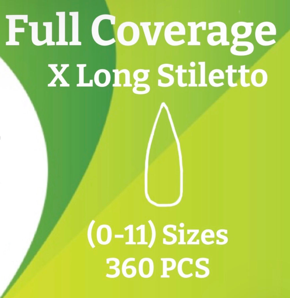 Absolute Stiletto X-Long Refill Soft Gel Tips Sizes 0-11