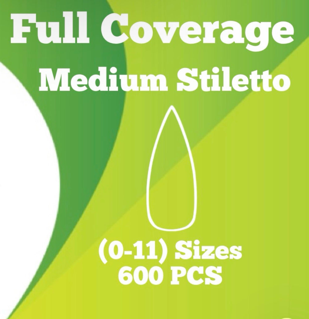 Absolute Stiletto Medium Refill Soft Gel Tips Sizes 0-11