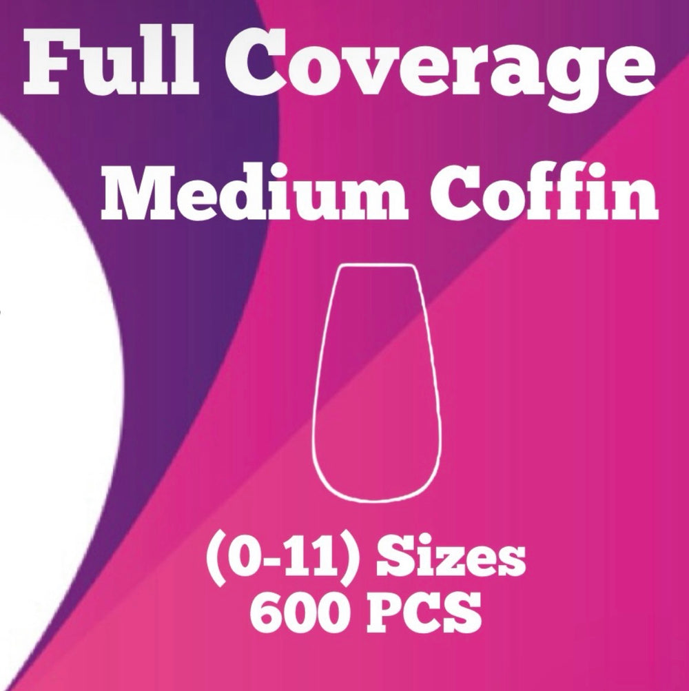 Absolute Coffin Medium Refill Soft Gel Tips Sizes 0-11