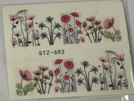 Water Decal Flower STZ-692