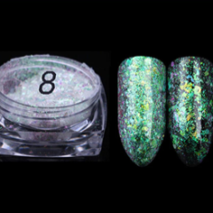 Iridescent Green/ pink Flakes BKC-09L