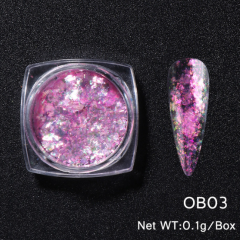 Iridescent Pink Flakes OB03