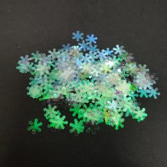 Iridescent snowflakes