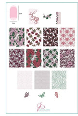 Steel Stamping Plate (14cm x 9cm) CjS-177 Just Add Lace