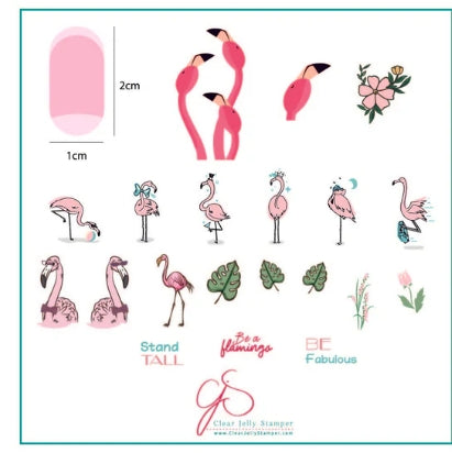 Steel Stamping Plate (8 x 8) CJS- 93 Lil Flamingo