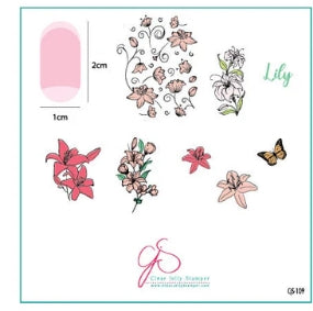 Plaques d'estampage en acier (6 cm x 6 cm) CjS-109 Lovely Lys