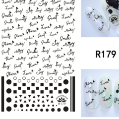 Loving Words Black Stickers R179