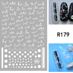 Loving word stickers white R179