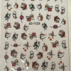 Abstttract Face stickers JO1123