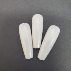 Nail Art tips - Beige Long Coffin (Size) 4