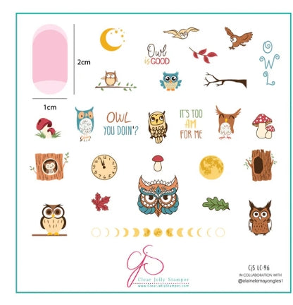 Plaques d'estampage en acier (8 cm x 8 cm) CJS-LC-96 Owl is Good