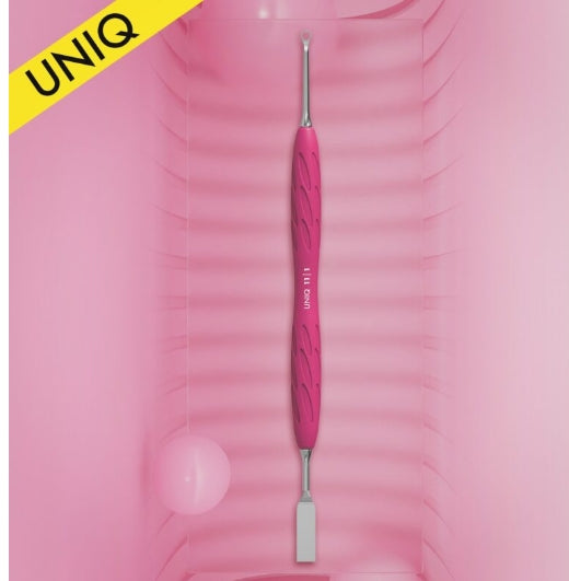 PQ-11/1 Manicure pusher with silicone handle “Gummy” UNIQ 11 TYPE 1 (flat straight pusher + ring)