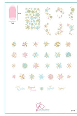 Plaque d'estampage en acier (14 cm x 9 cm) Flocons de neige peints (CjS C-30)