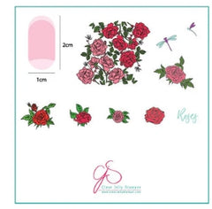 Steel Stamping Plates (6cm x 6cm) CjS-112 Painting the Roses Red