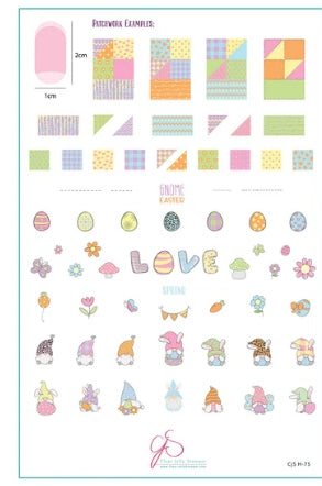 Patterned Easter Gnomes (CjSH-75) Steel Nail Art Stamping Plate