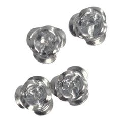 Metal Rose Charms Silver 4pc