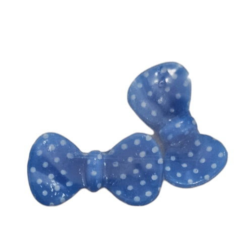 Bow Charms Blue Polka Dot