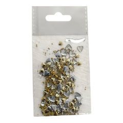 Metal Gold Hearts/Caviar Beads