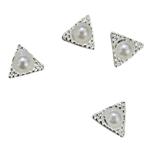 Silver Triangle w/Diamond Charms
