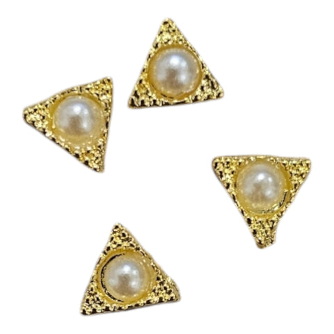 Gold Triangle w/Diamond Charms