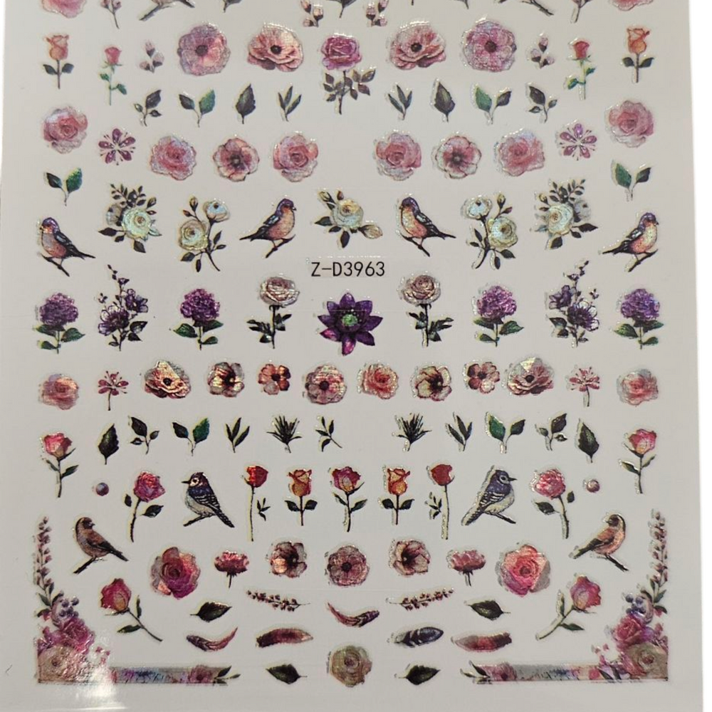 Autocollants fleurs F802