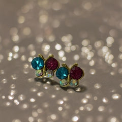 Butterfly Charms Gold Blue/Purple
