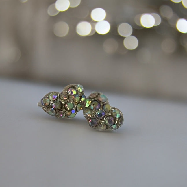 Heart Charms Silver Diamonds