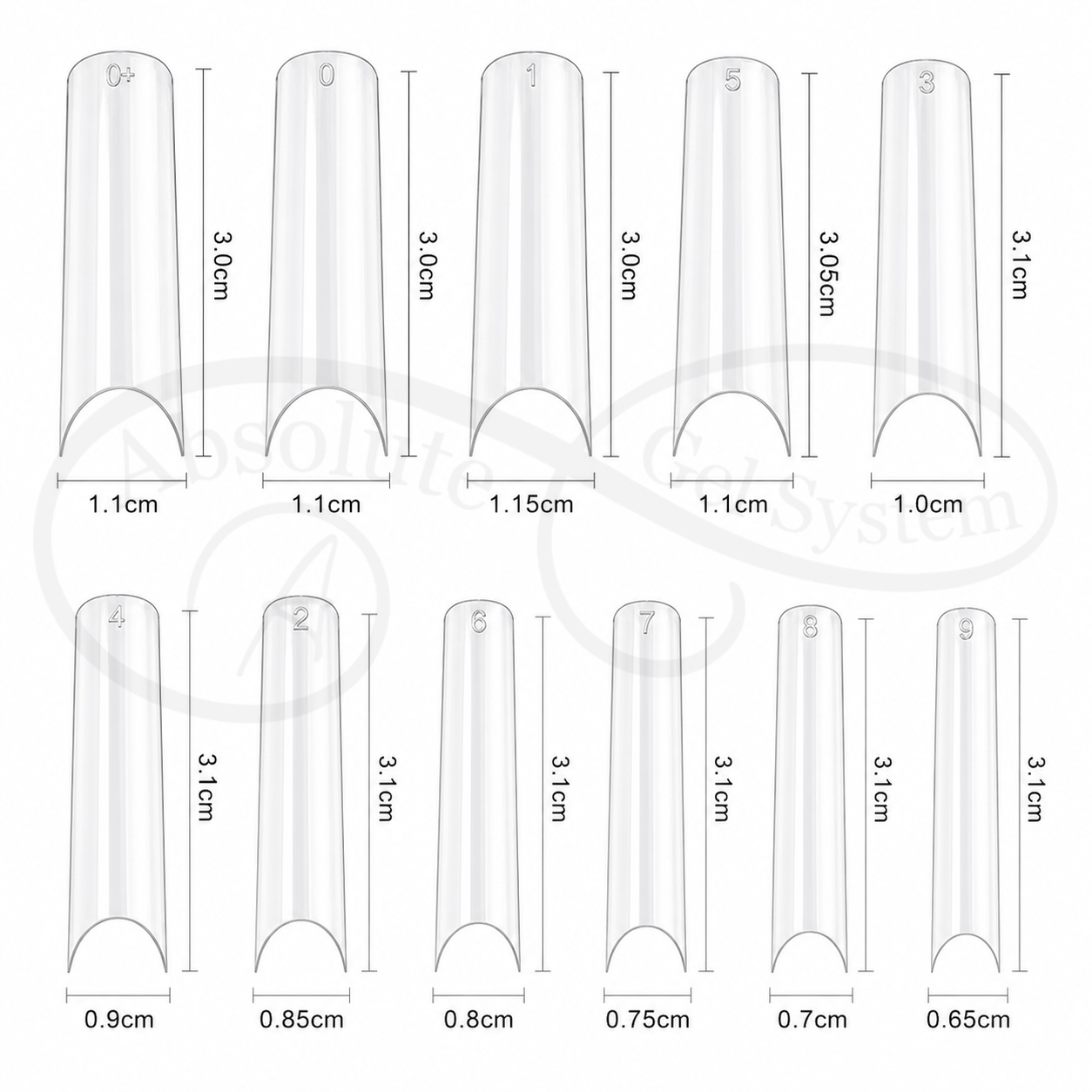 Absolute Square Plastic Nail Tips (500pk)