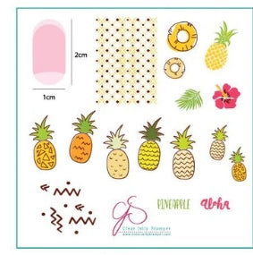 Steel Stamping Plates (6cm x 6cm) CJS-130 Pineapple Pizzazz