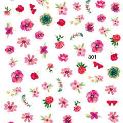 Pink Flower stickers 801