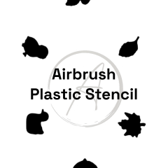 Pochoir en plastique n°8 (6 motifs, 1 feuille)