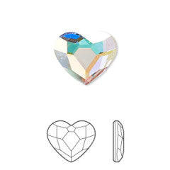 Preciosa Heart Crystal AB 6 mm 3 Piece