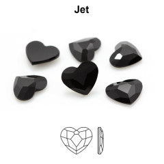 Preciosa Heart jet 6 mm 3 Piece