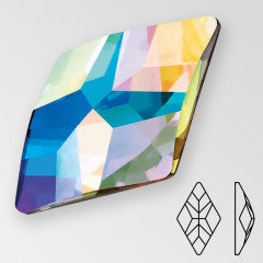 Preciosa Losange Cristal AB 6X4mm 3 Pièces