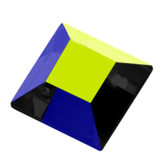 Preciosa Square Jet AB 3mm 3 Piece