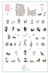 Steel Stamping Plate (14cm x 9cm) Purrr-fect! (CjSLC-75)