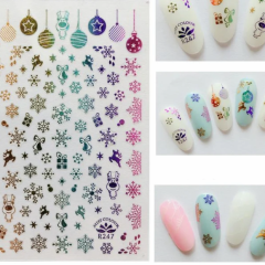 Rainbow snowflake stickers R247