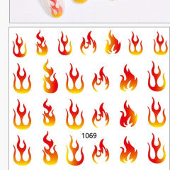 Red flame stickers 1069